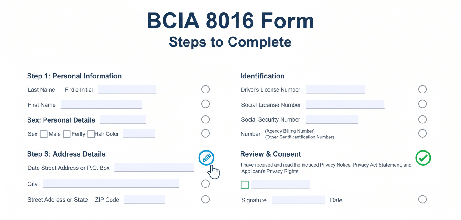 Steps to Complete the BCIA 8016 Form